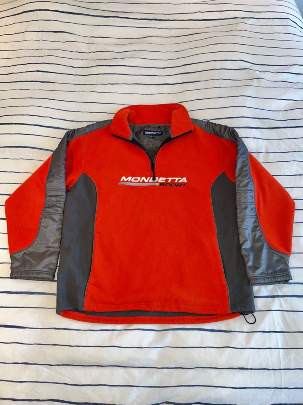 Mondetta Sport Red and Gray Quarter-Zip Fleece Pullover
